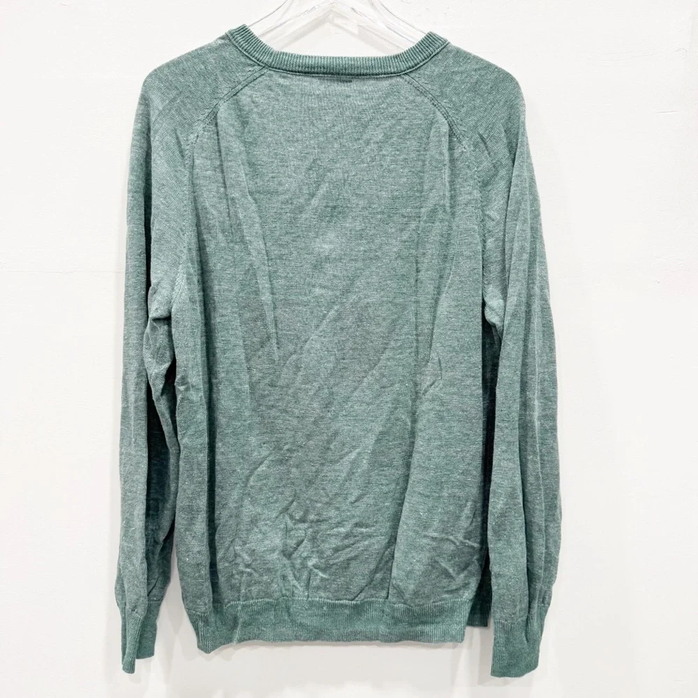 J. Crew Plaited Linen Cotton Sweater Green Men’s Large